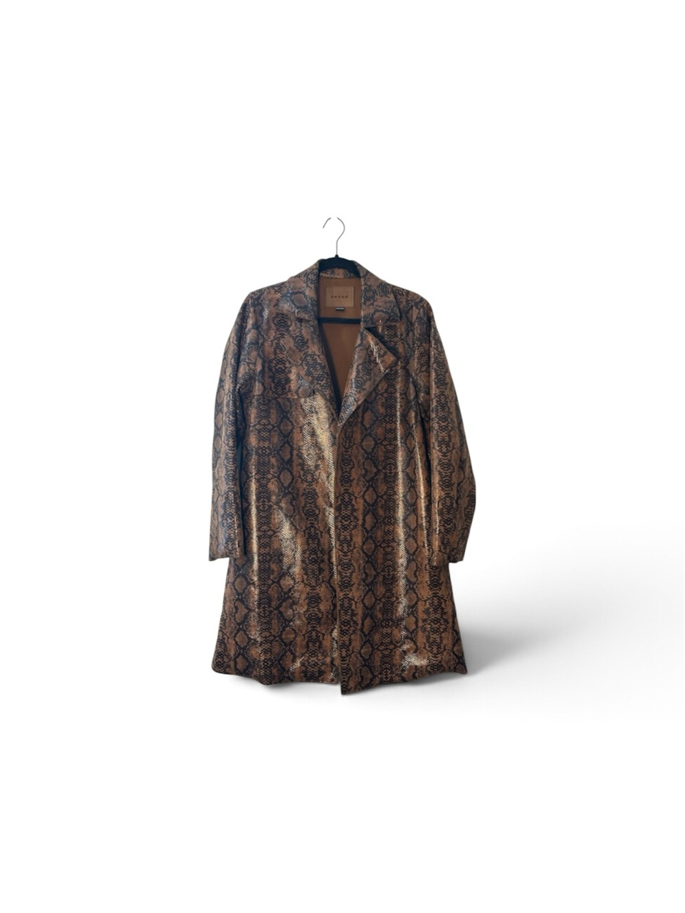 Blank NYC Snake-Print Faux Leather Coat - Brown